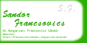 sandor francsovics business card